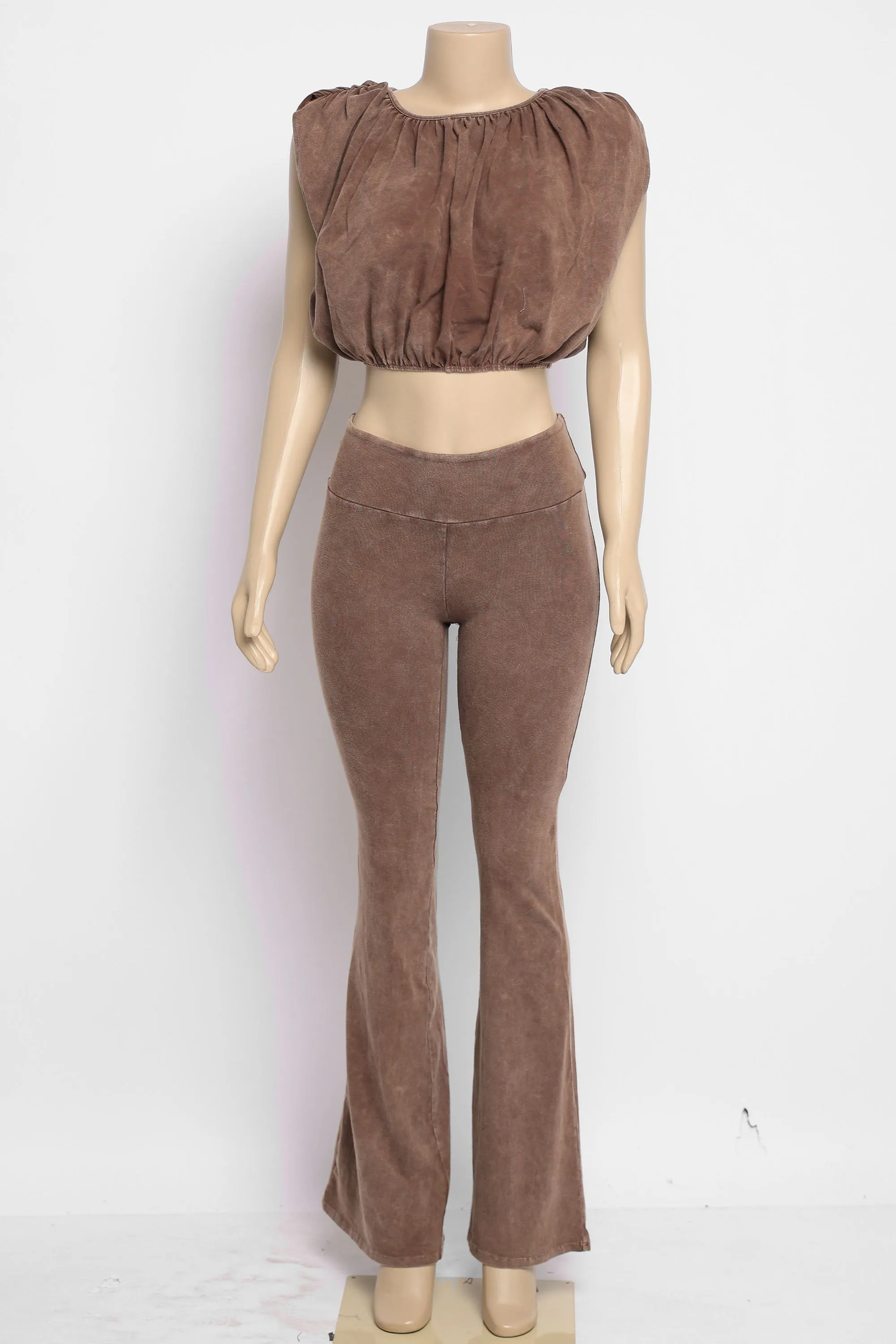 Cloud Motion Bubble Crop Set with Washed Flare Pants sold by Bogomore product image thumbnail 5