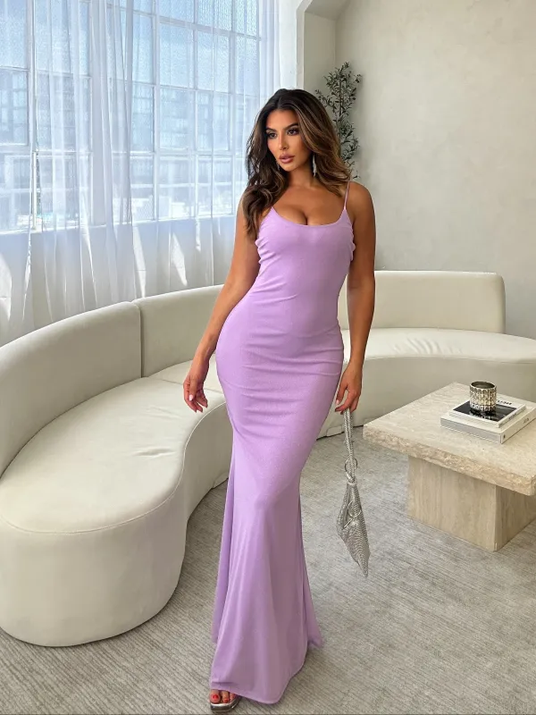 Glow Hour Glitter Mesh Maxi Dress sold by Bogomore