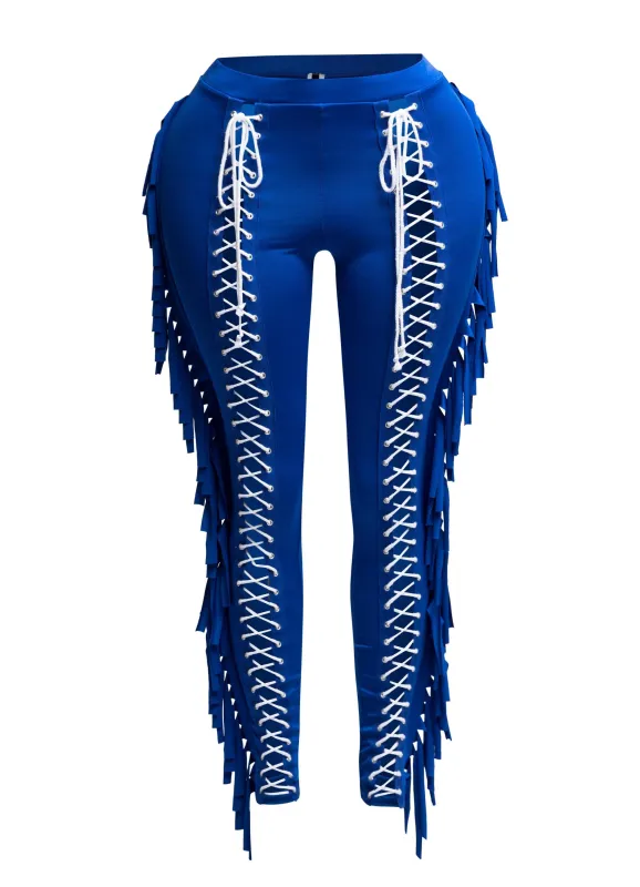 Fringe Play Lace-Up Skinny Pants made by Bogomore