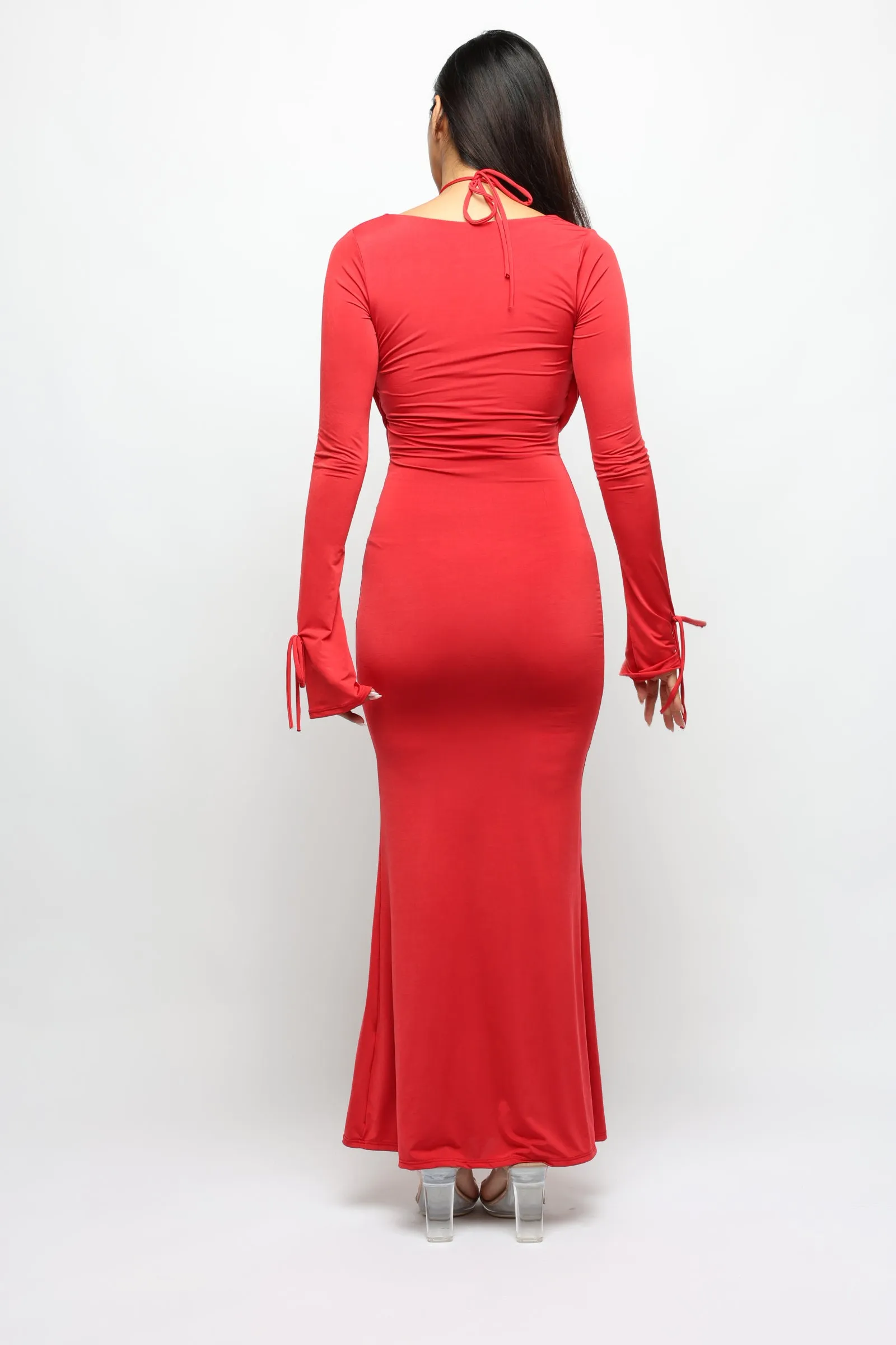 Danger Drape Cowl Neck Trim Maxi Dress sold by Bogomore product image thumbnail 2