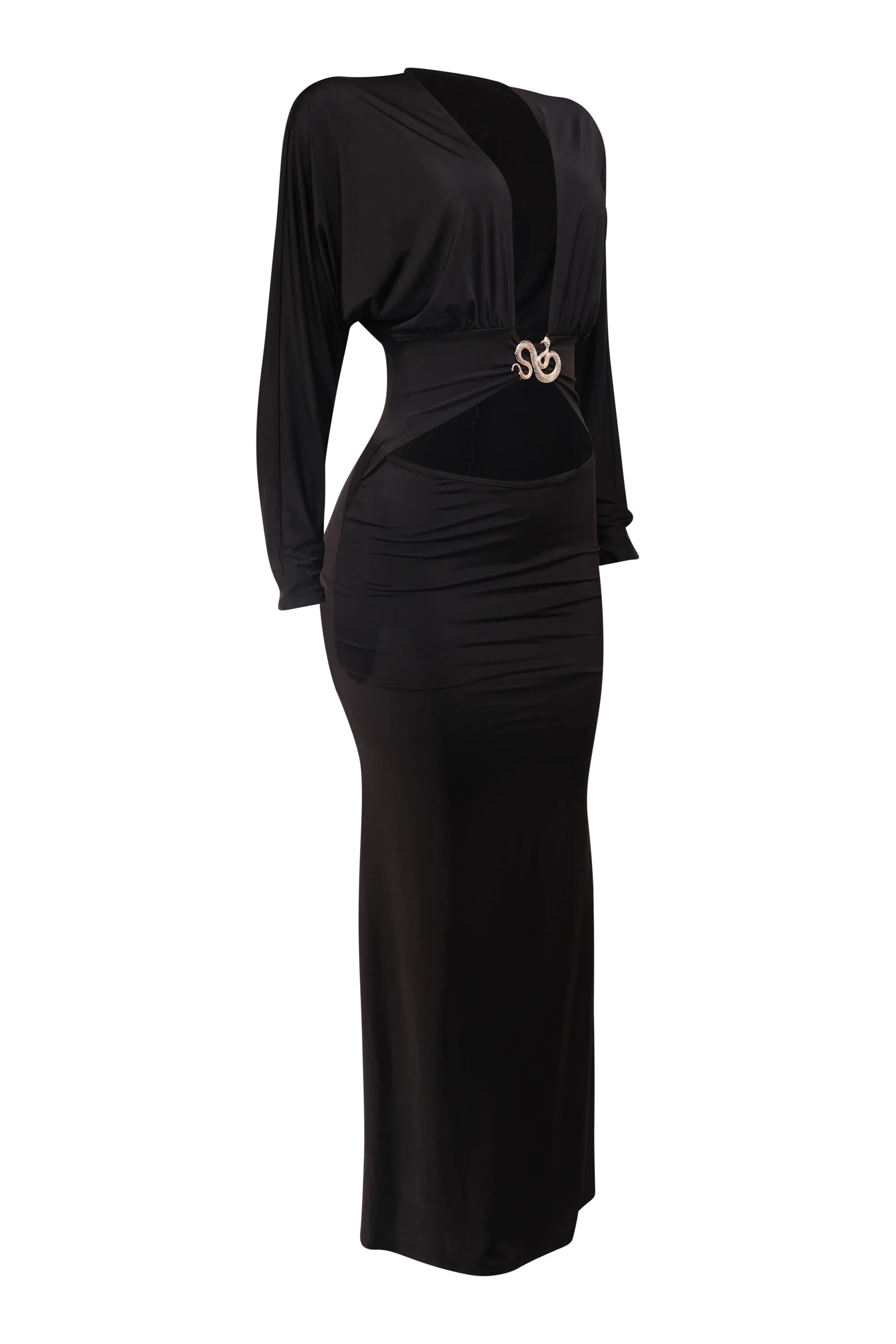 Snake Charmer Plunge Cutout Maxi Dress sold by Bogomore product image thumbnail 4
