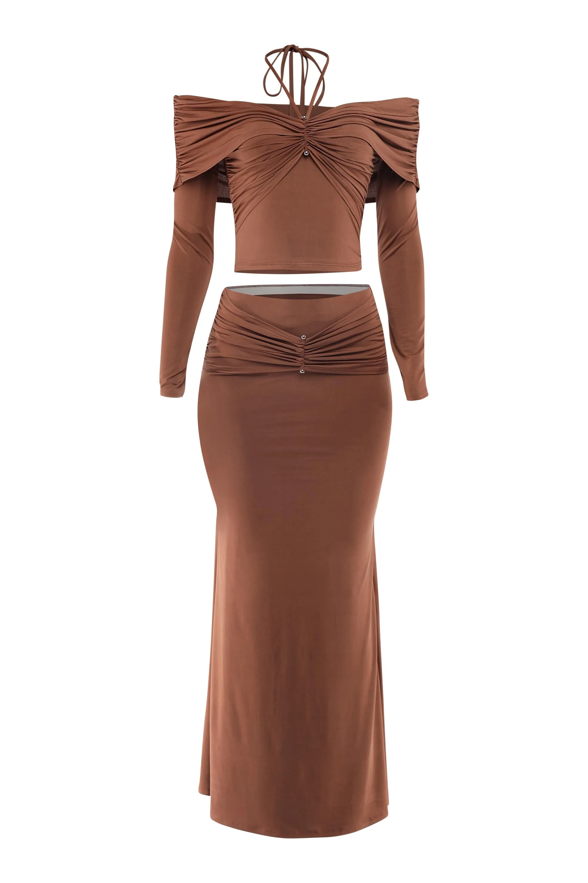 Muse Mode Off Shoulder Maxi Skirt Set sold by Bogomore product image thumbnail 2