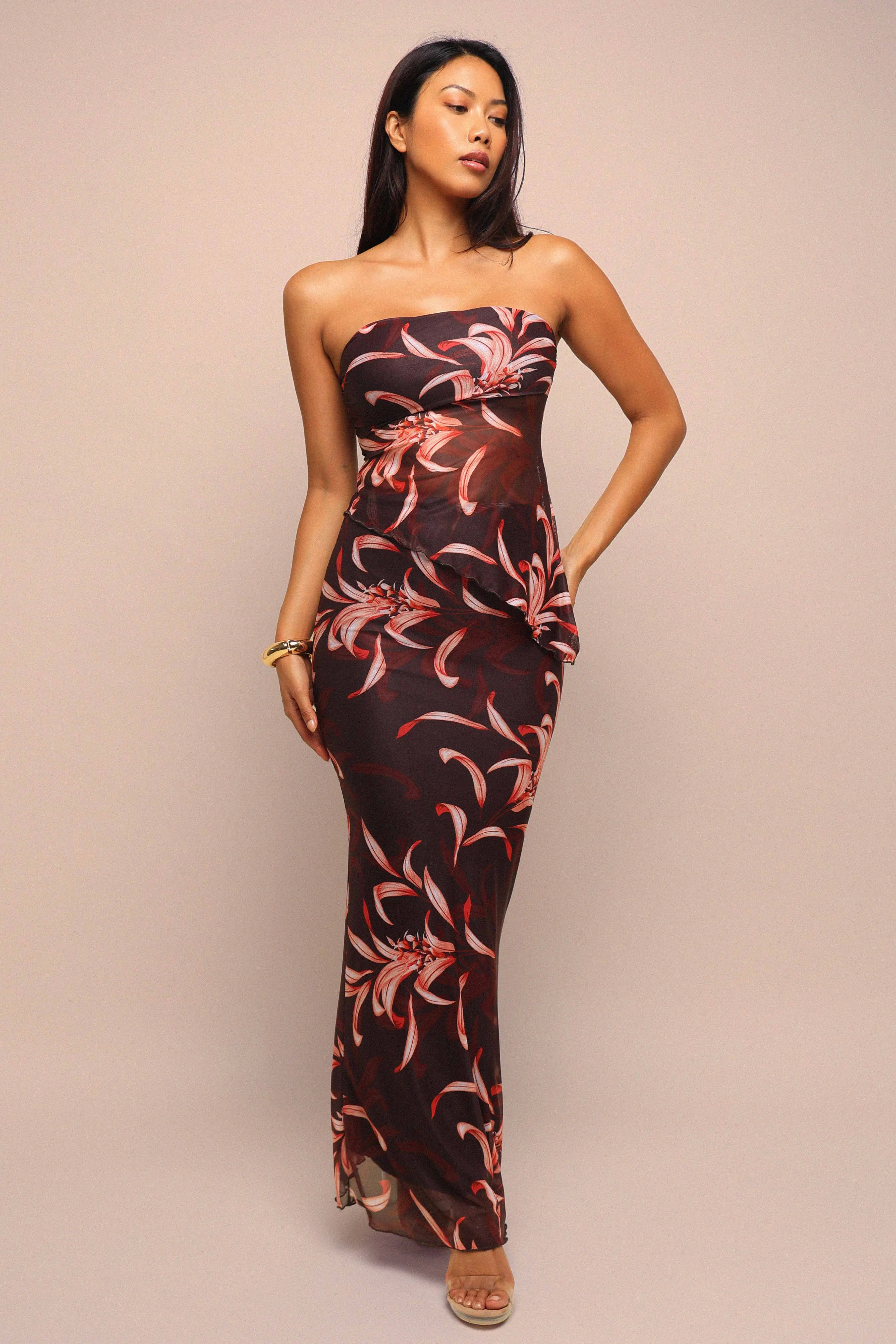 Afterglow Bloom Mesh Maxi Set-Wine sold by Bogomore product image thumbnail 3