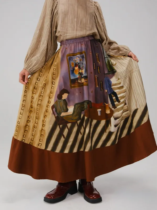 Print Blocked Skirt made by Cord