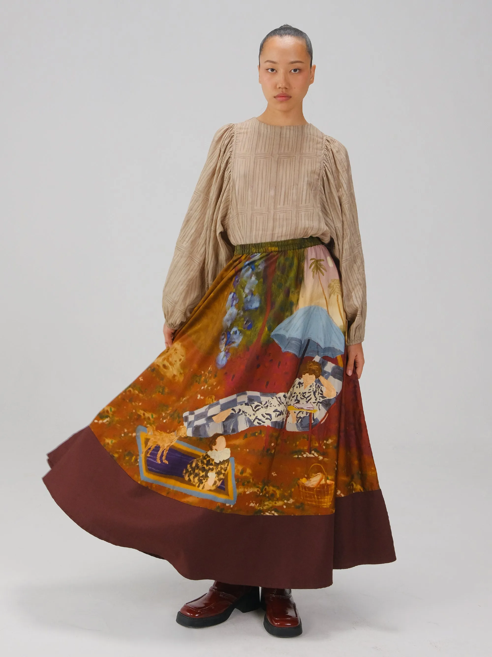 Print Blocked Skirt sold by Cord product image thumbnail 3