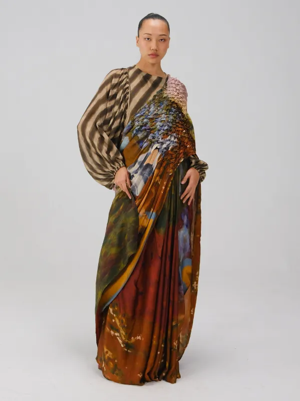 Smocked Saree made by Cord