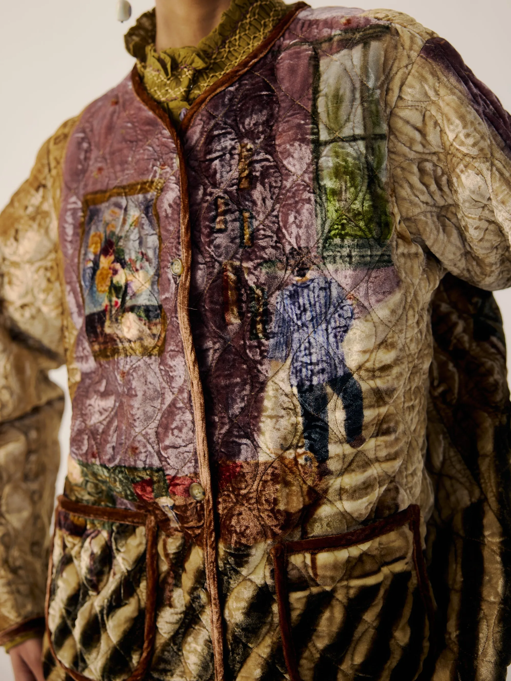 Collarless Quilted Jacket sold by Cord product image thumbnail 5