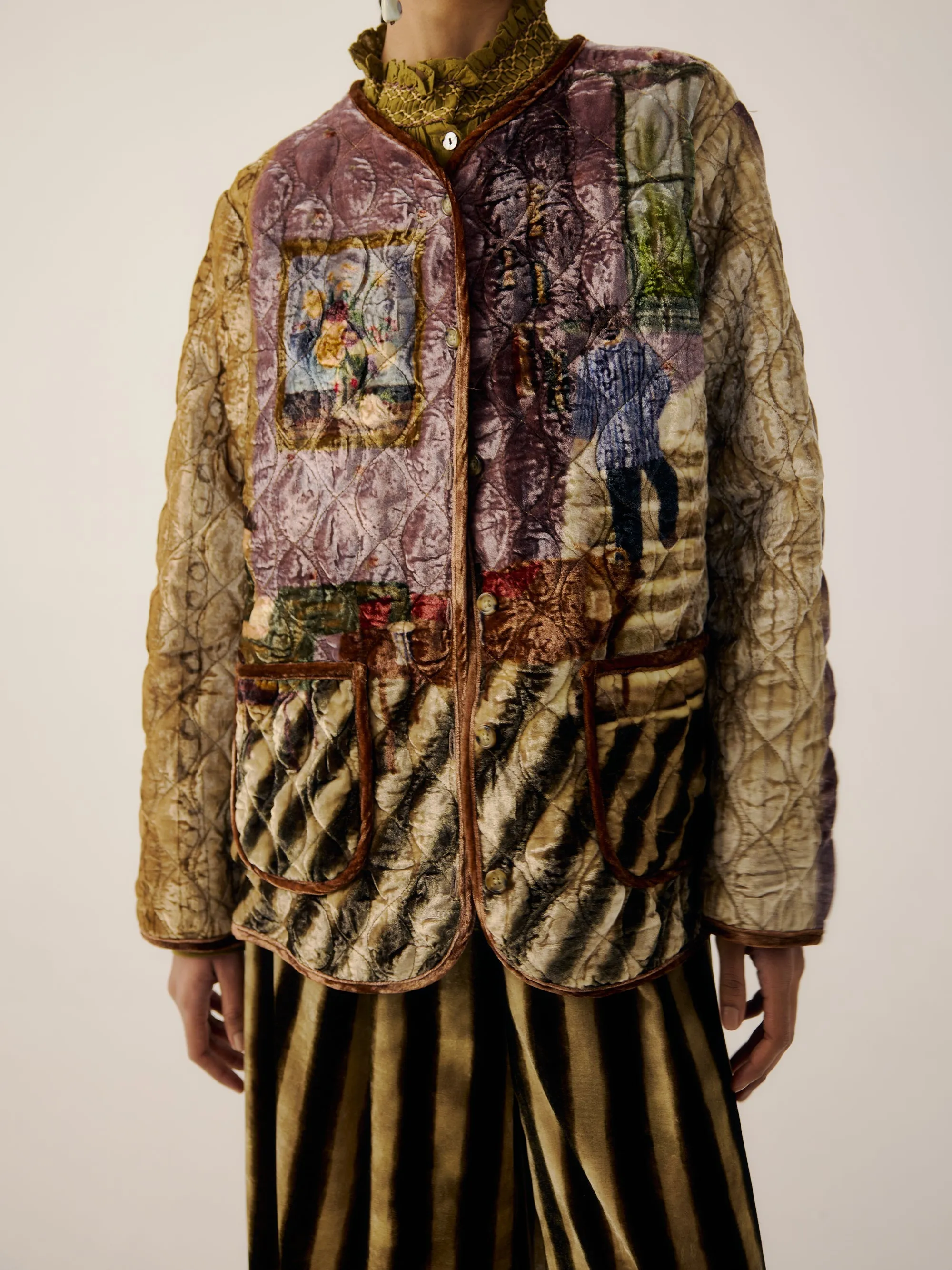 Collarless Quilted Jacket sold by Cord product image thumbnail 3