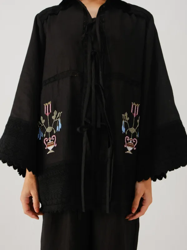 Tie up shirt made by Cord