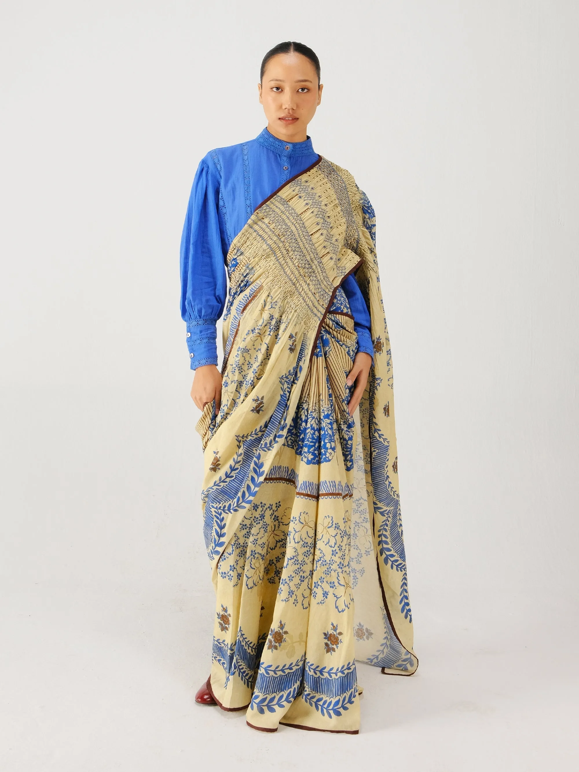 Smocked saree sold by Cord