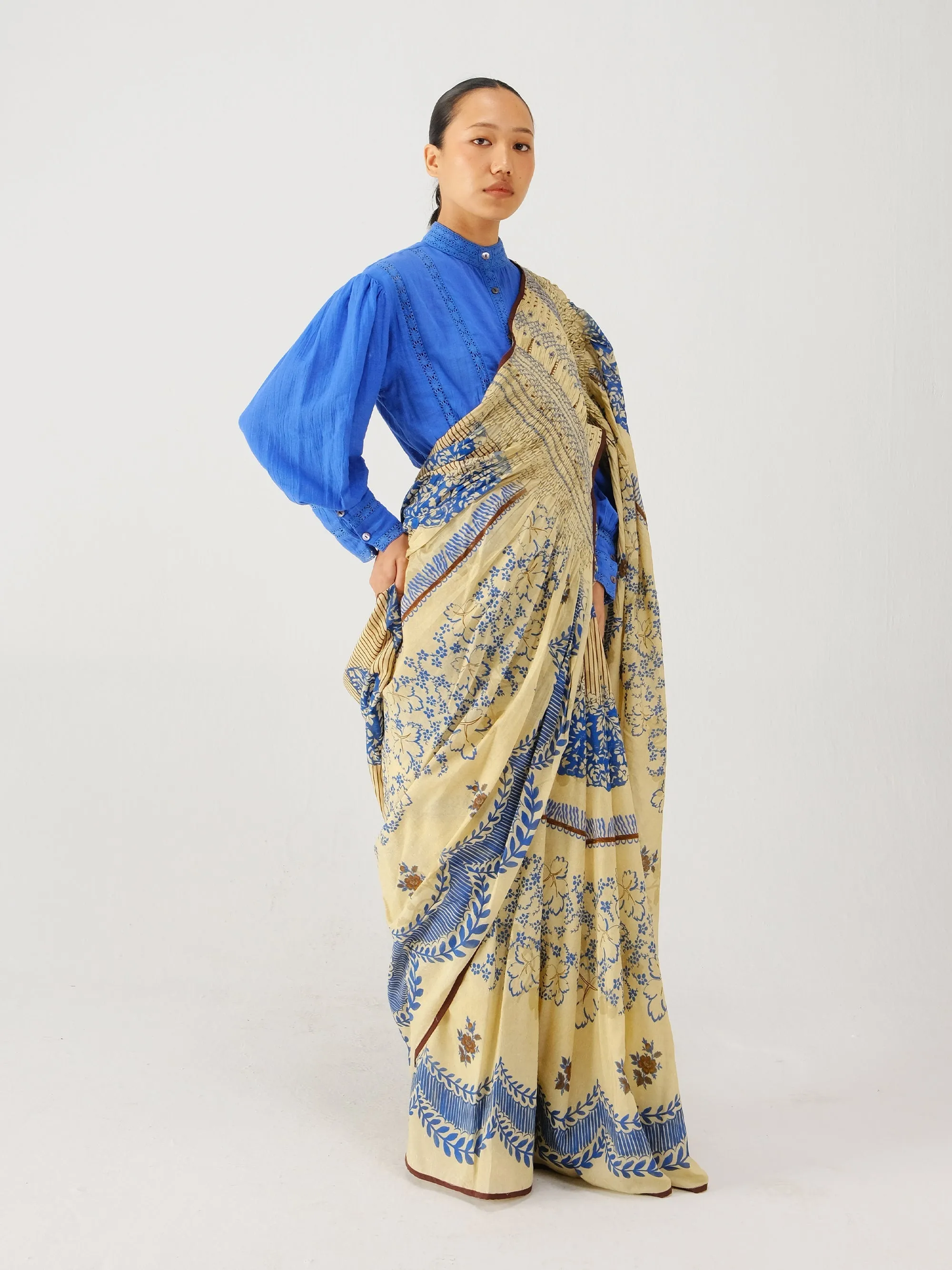 Smocked saree sold by Cord product image thumbnail 2