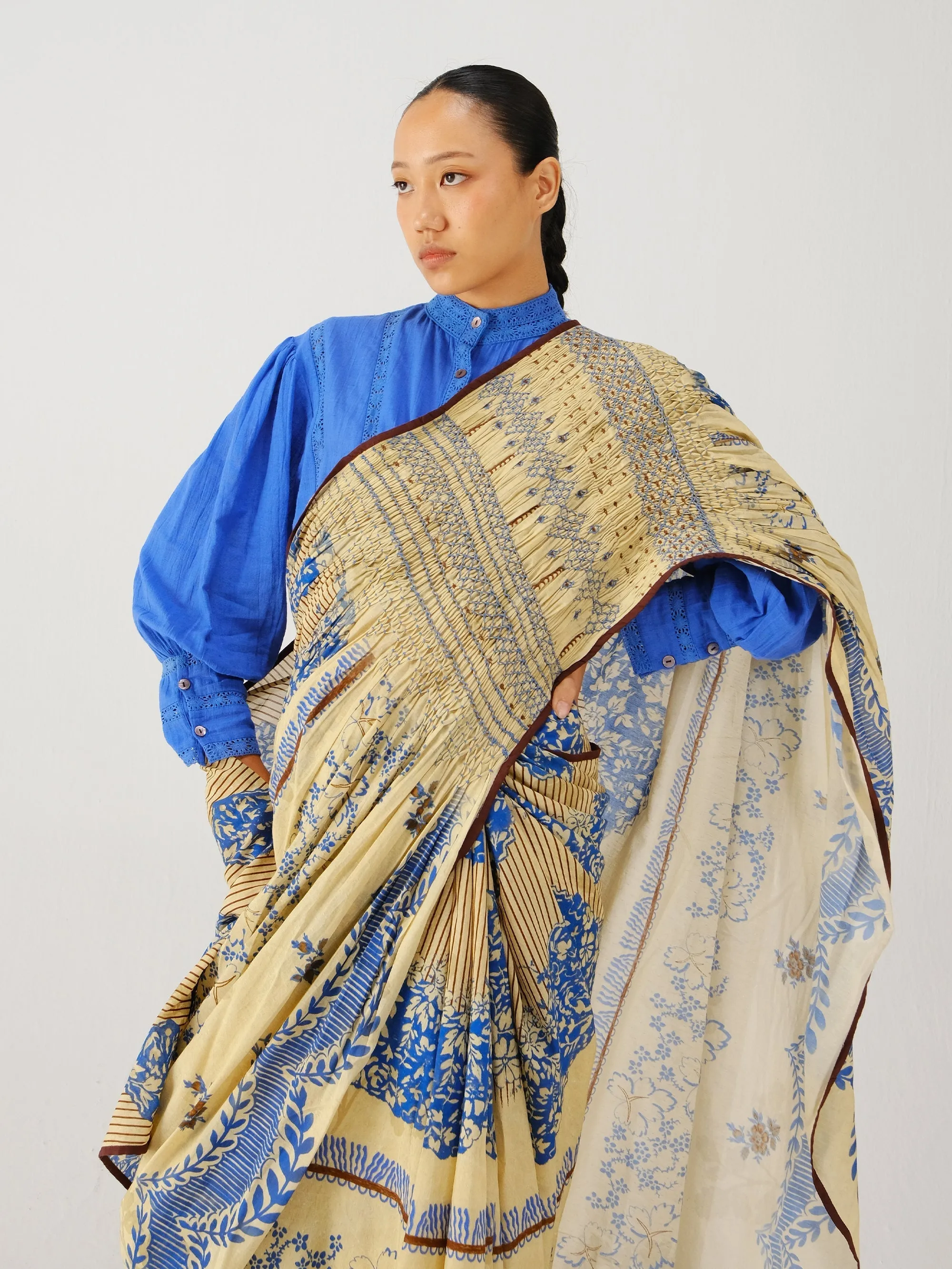Smocked saree sold by Cord product image thumbnail 3