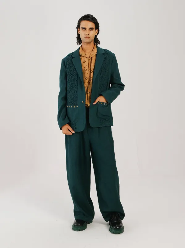 Front Smocked Blazer Set made by Cord