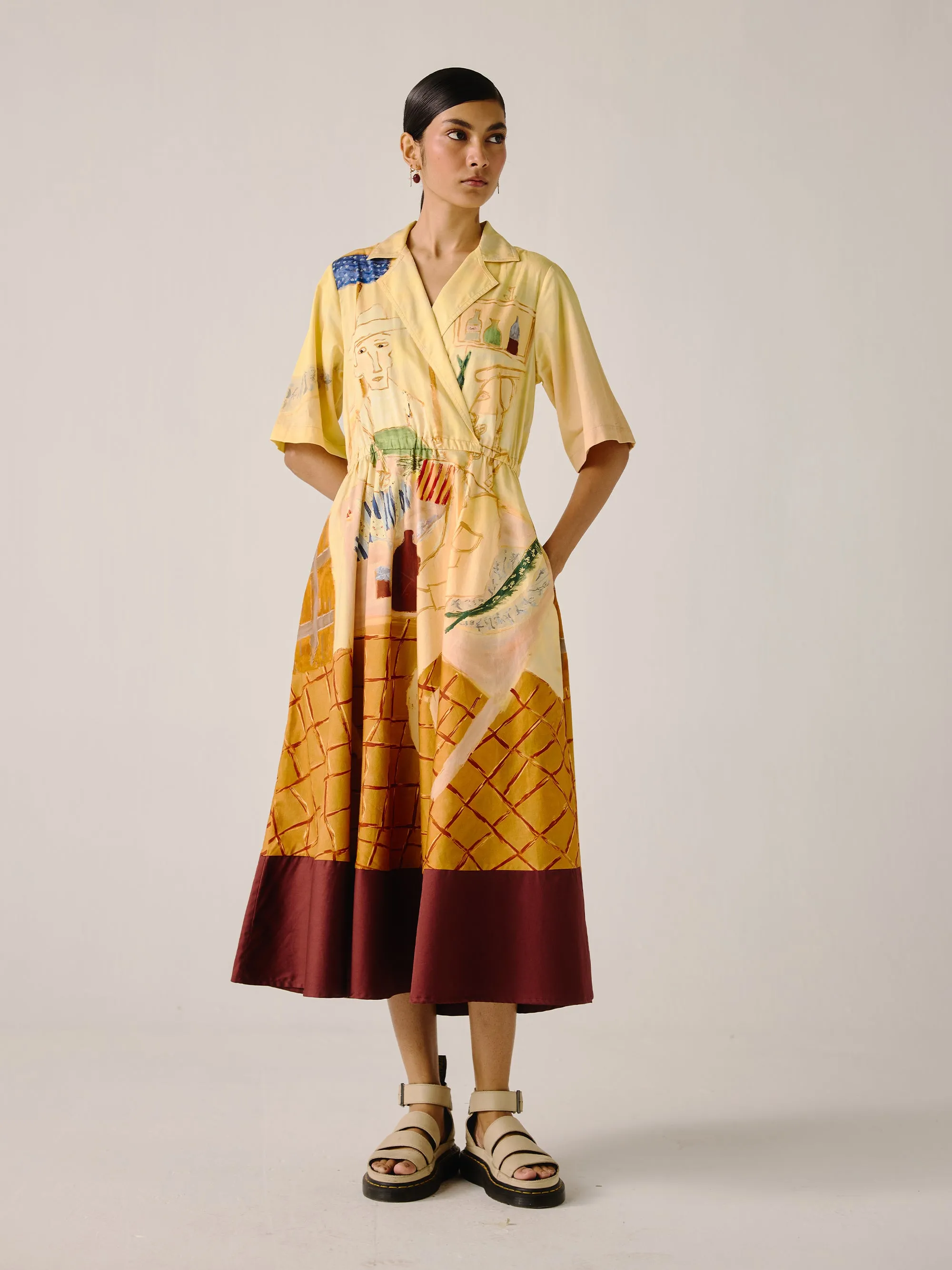 Print Blocked Dress sold by Cord product image thumbnail 5