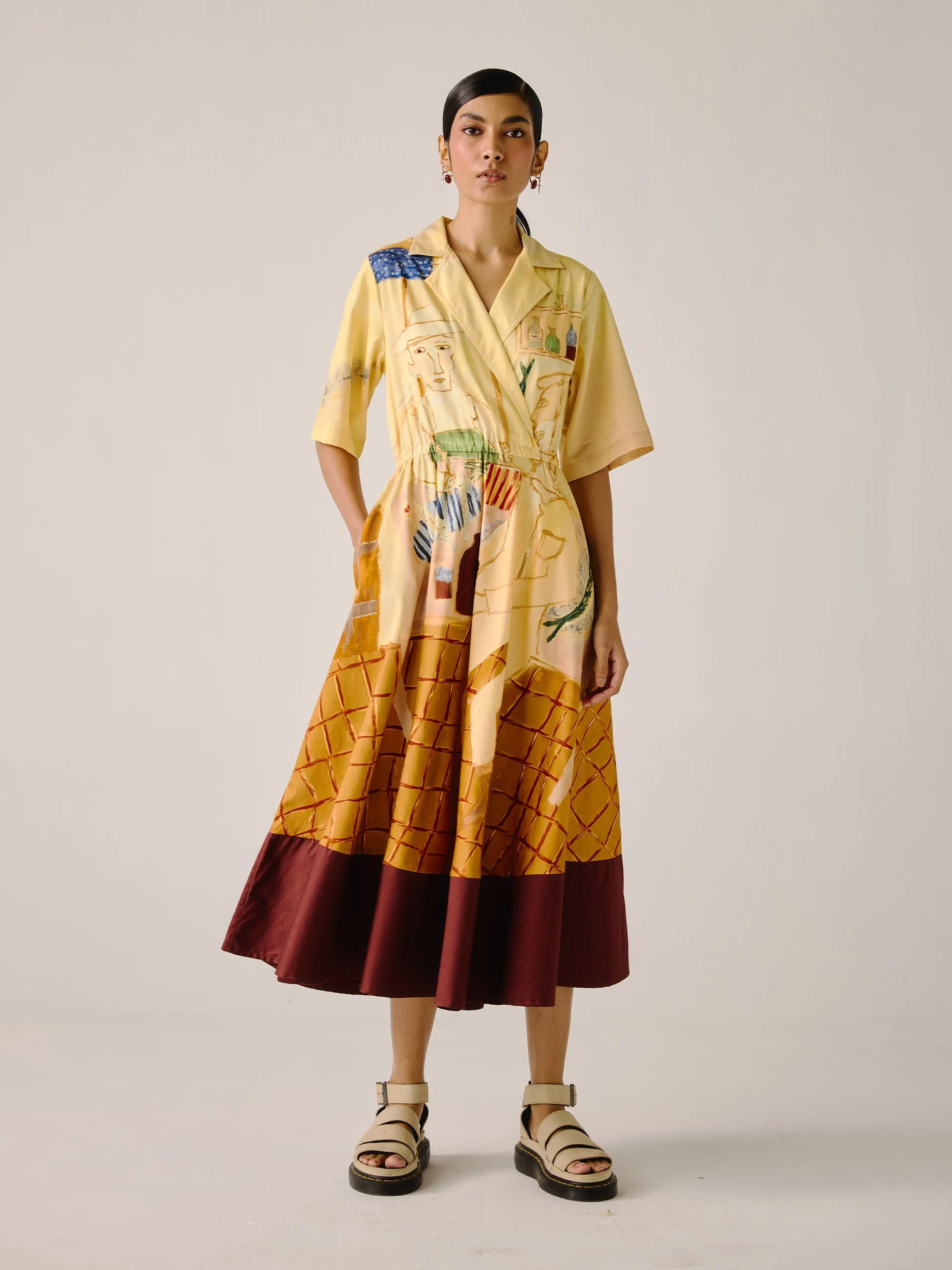Print Blocked Dress sold by Cord product image thumbnail 3