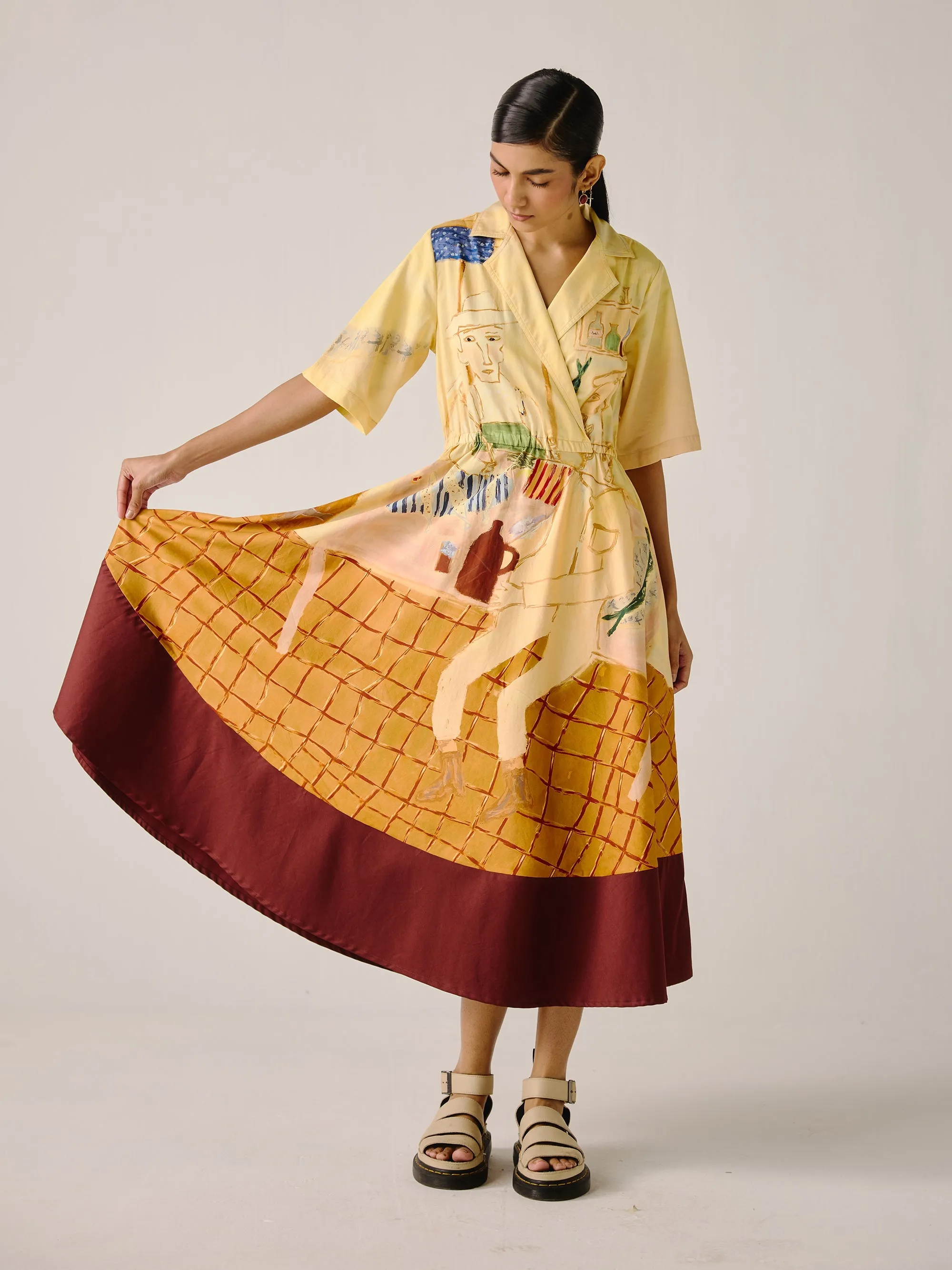 Print Blocked Dress sold by Cord product image thumbnail 4