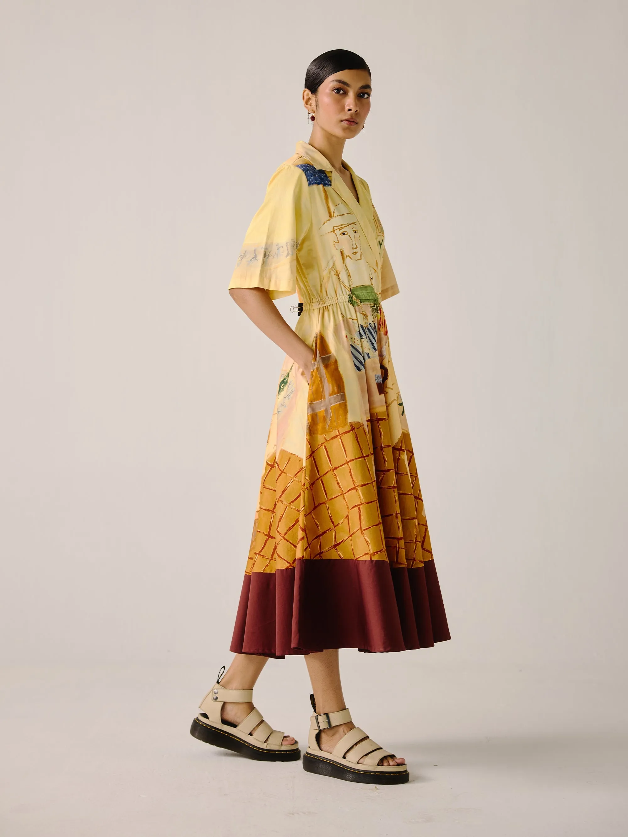 Print Blocked Dress sold by Cord product image thumbnail 2