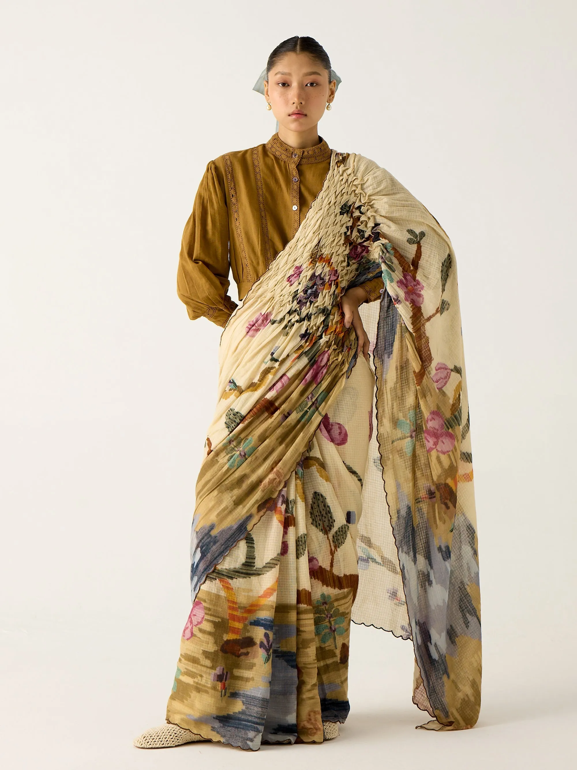 Smocked Saree sold by Cord