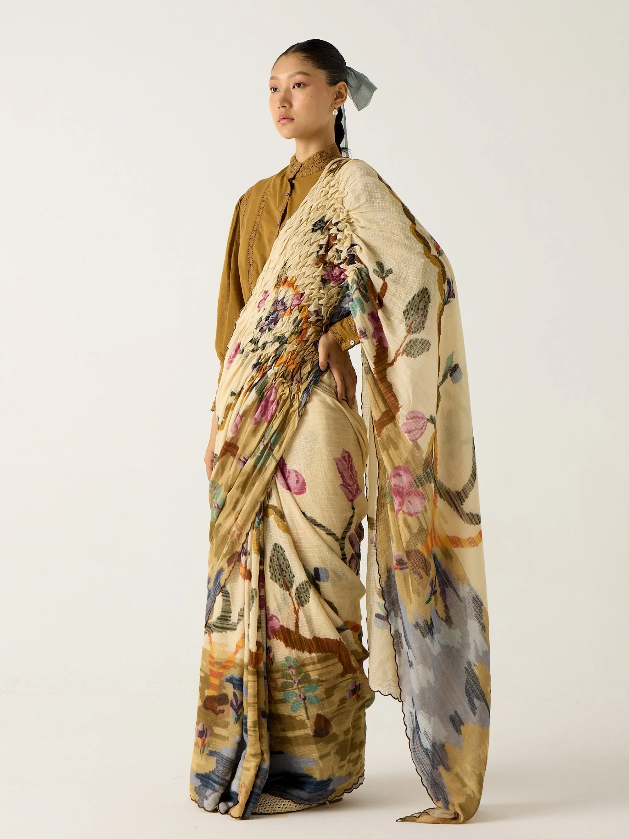 Smocked Saree sold by Cord product image thumbnail 5