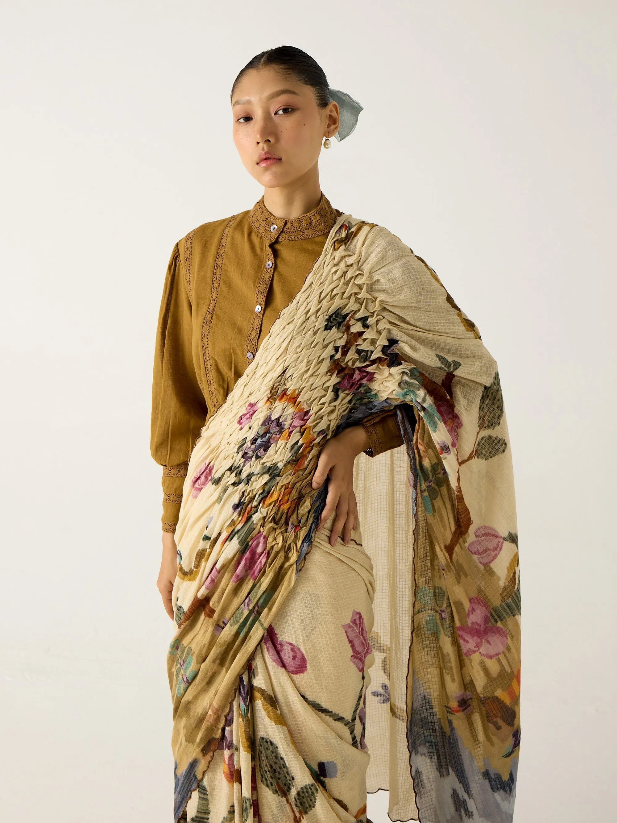 Smocked Saree sold by Cord product image thumbnail 2