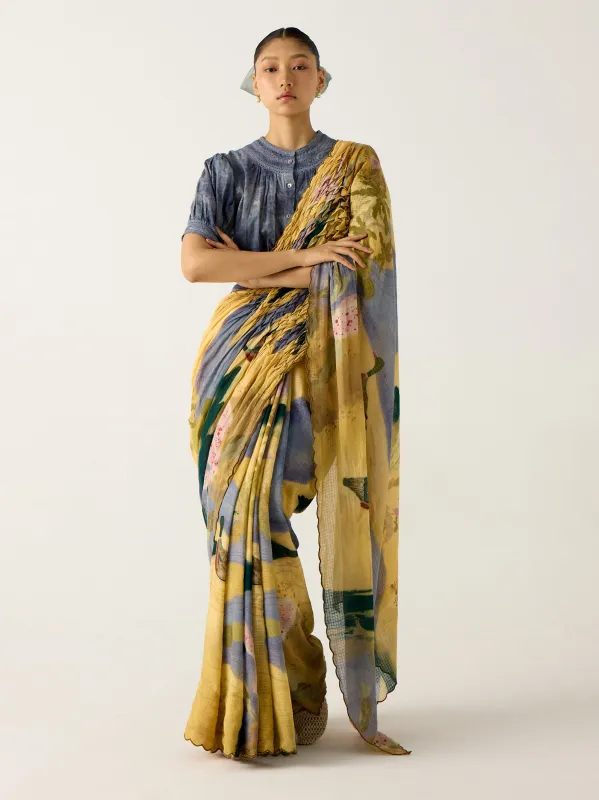 Smocked Saree made by Cord