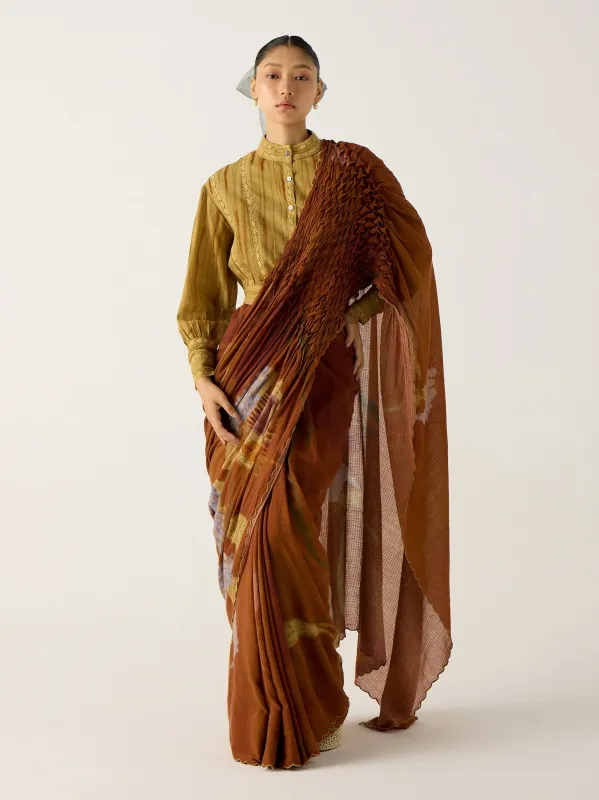 Smocked Saree made by Cord
