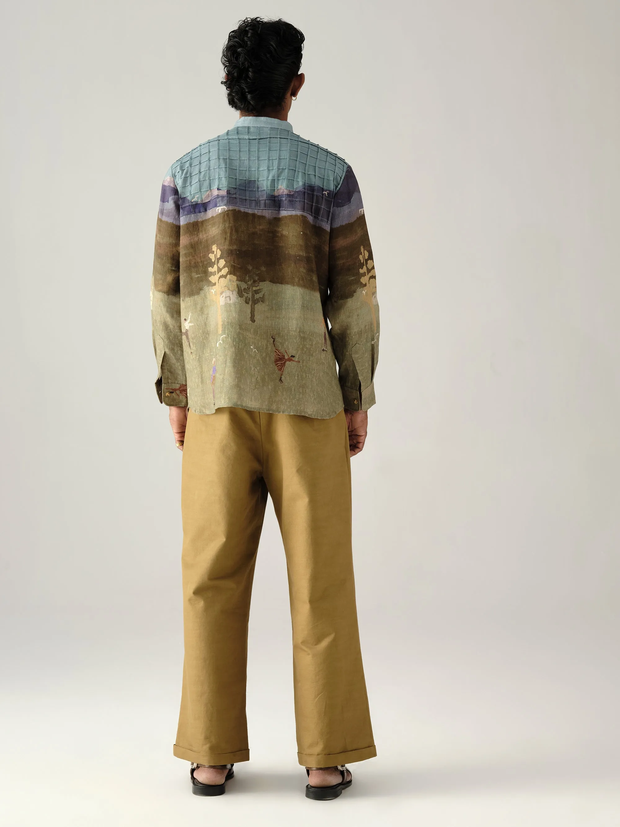 Pintuck Collarless Shirt sold by Cord product image thumbnail 4