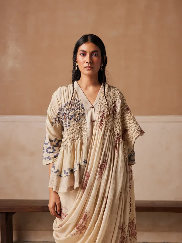 Smocked Saree + Top made by Cord