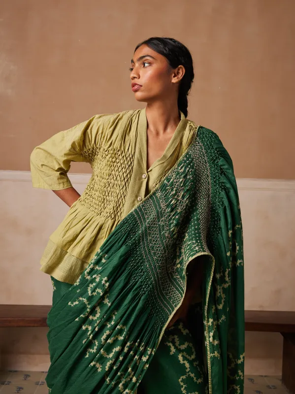 Smocked Saree made by Cord