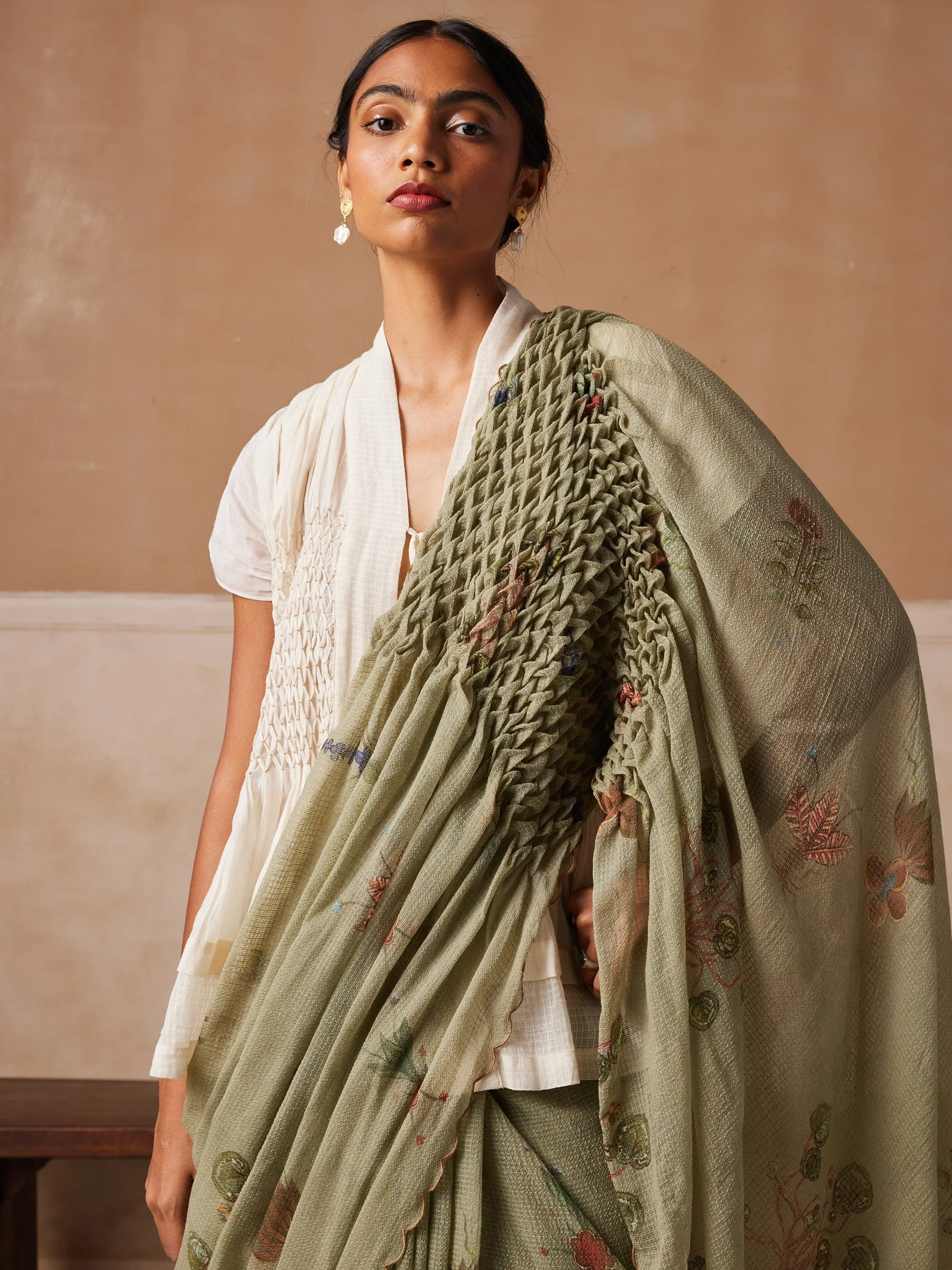 Smocked Saree sold by Cord product image thumbnail 4