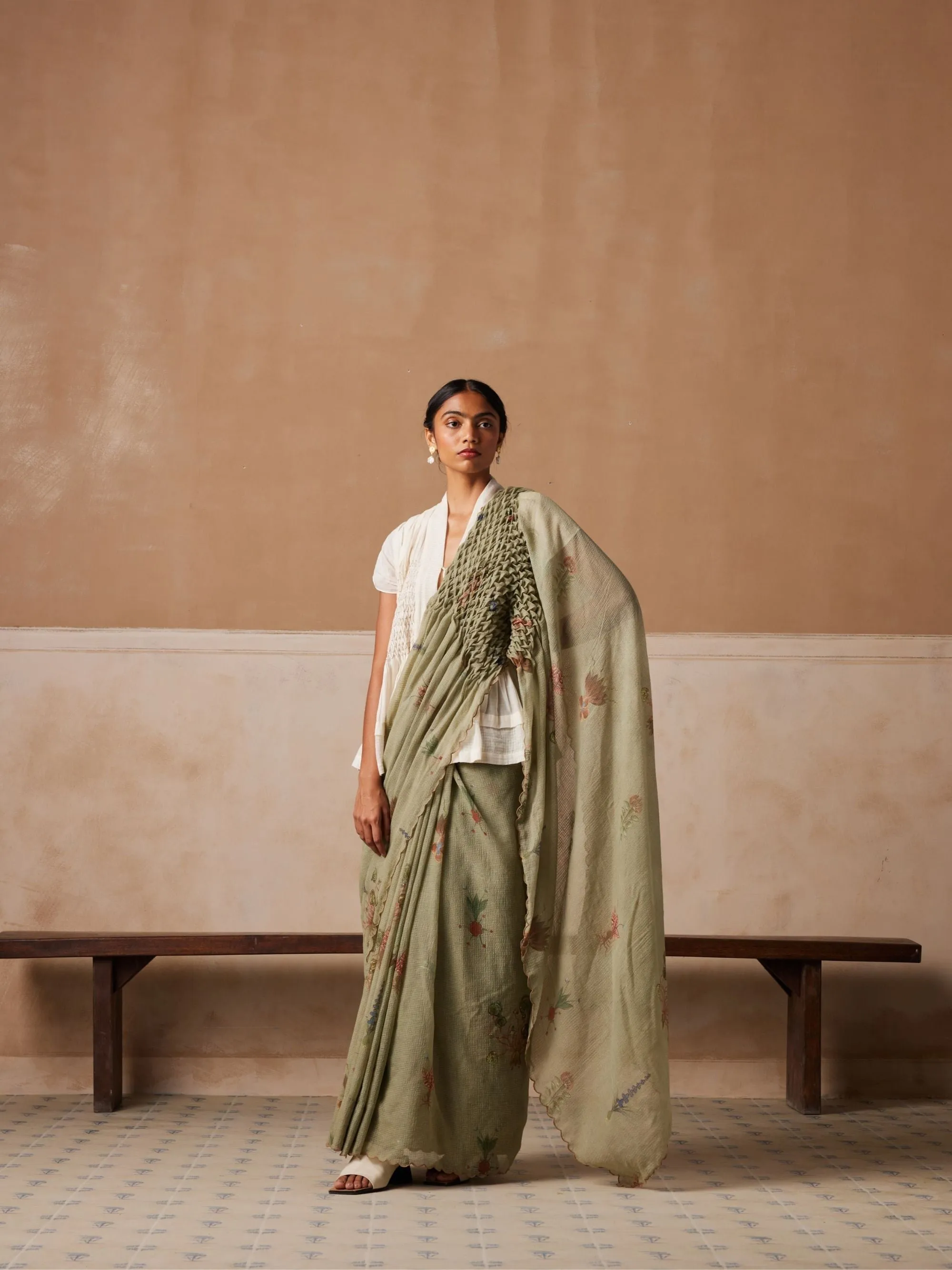 Smocked Saree sold by Cord product image thumbnail 2