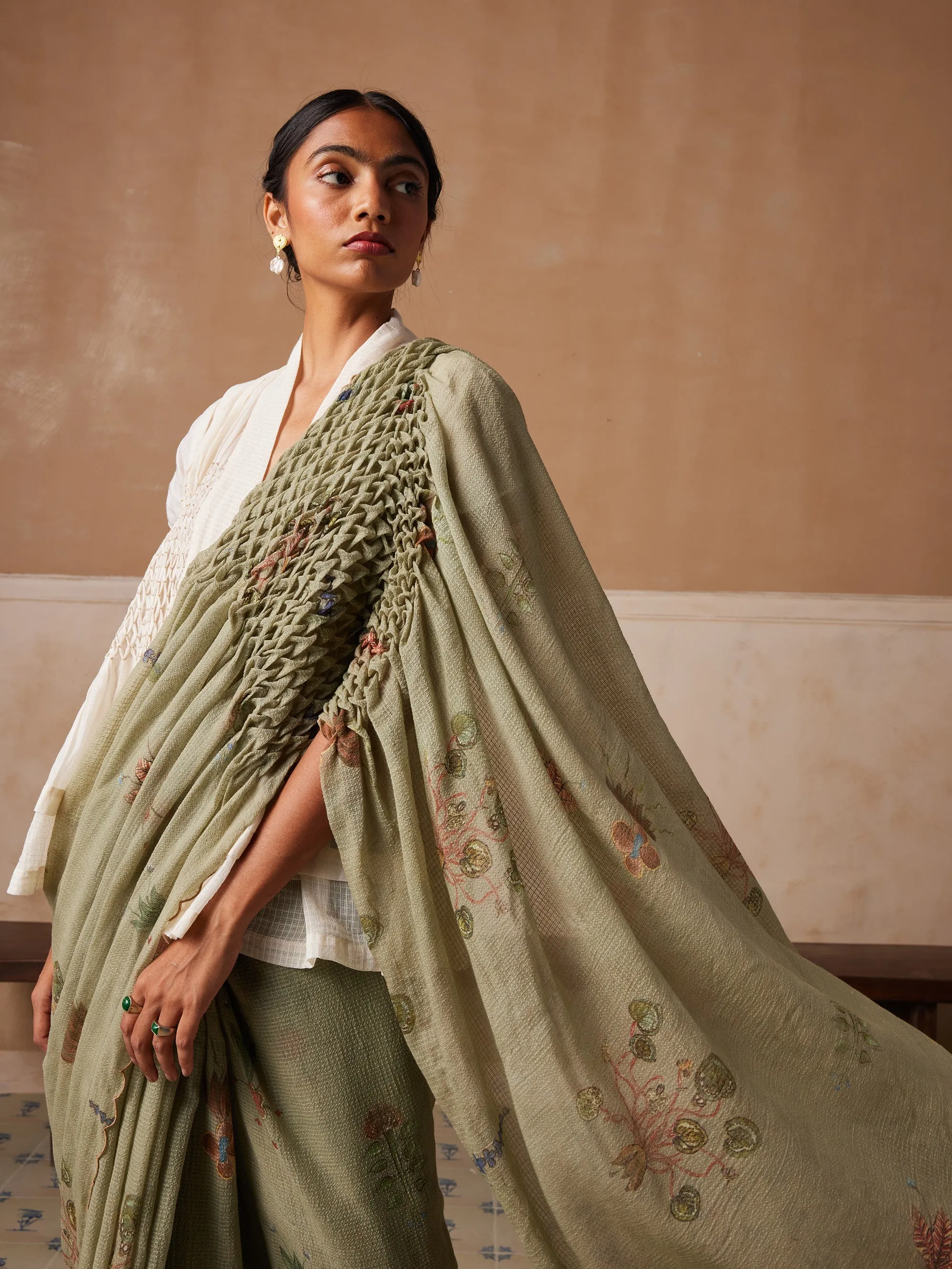 Smocked Saree sold by Cord