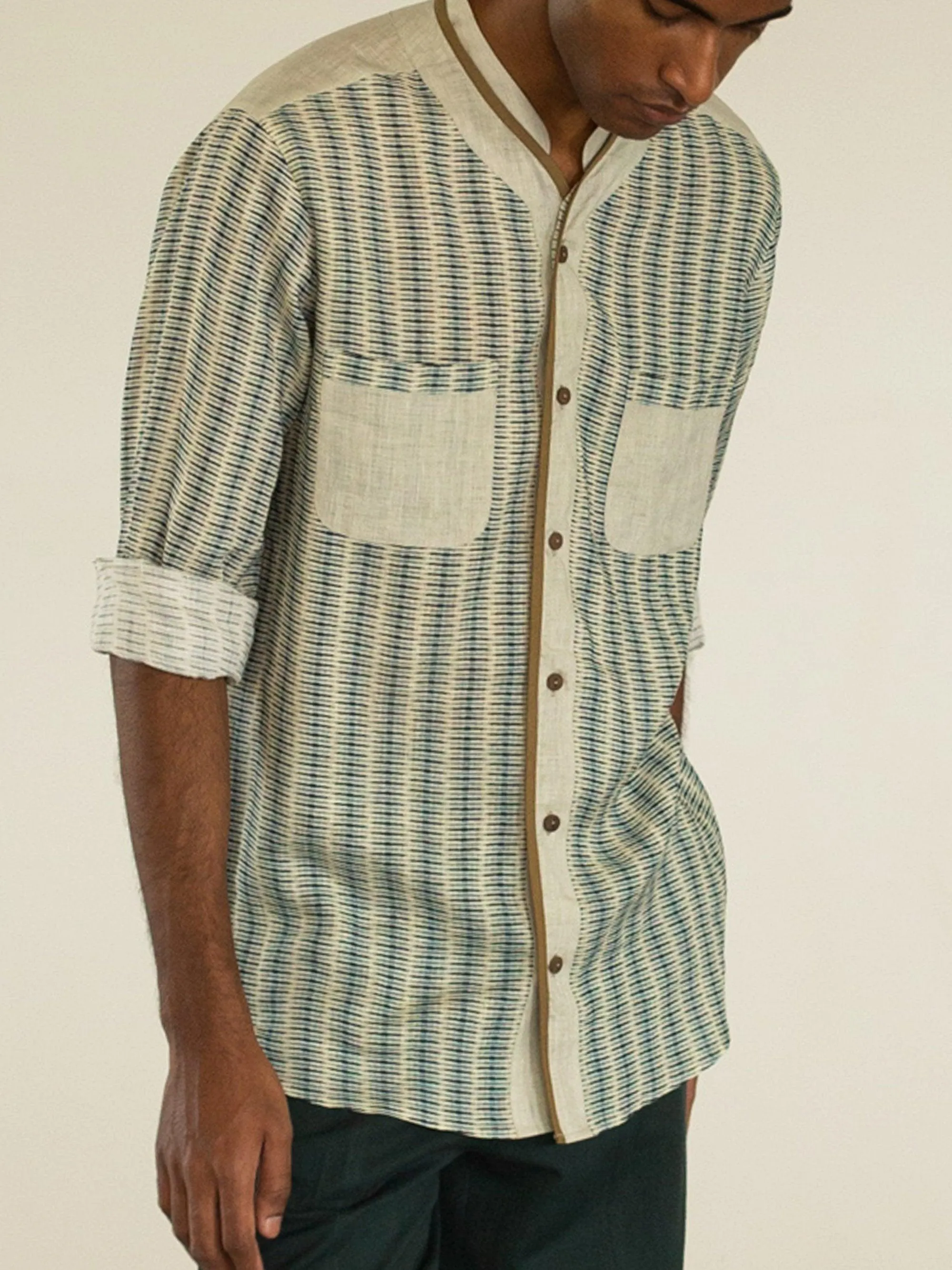 Collarless Shirt sold by Cord