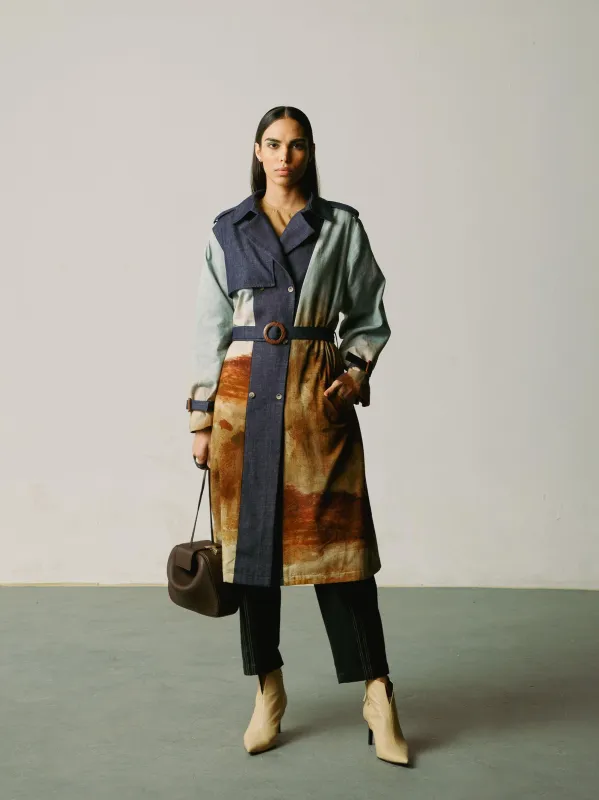 Denim Trench Jacket made by Cord