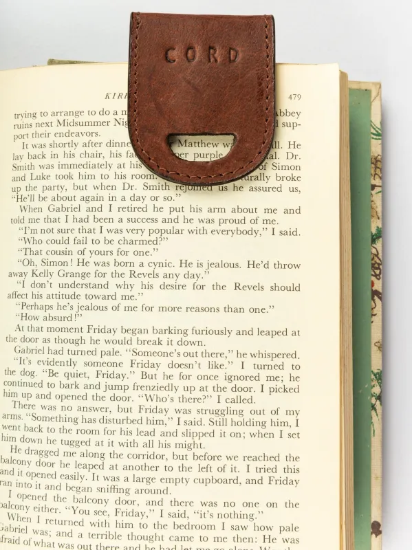 Leather Magnetic Bookmark made by Cord