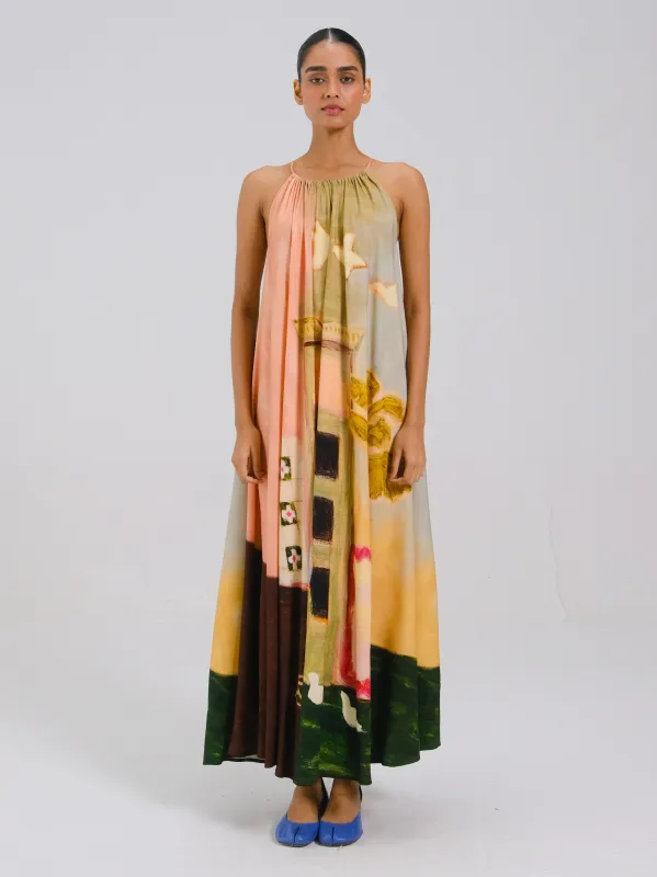 Circle Long Dress made by Cord