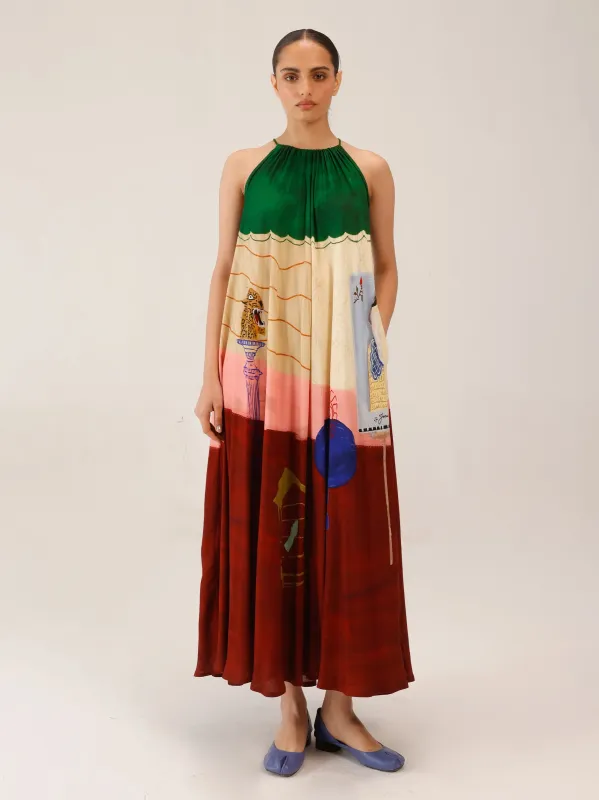 Circle Long Dress made by Cord