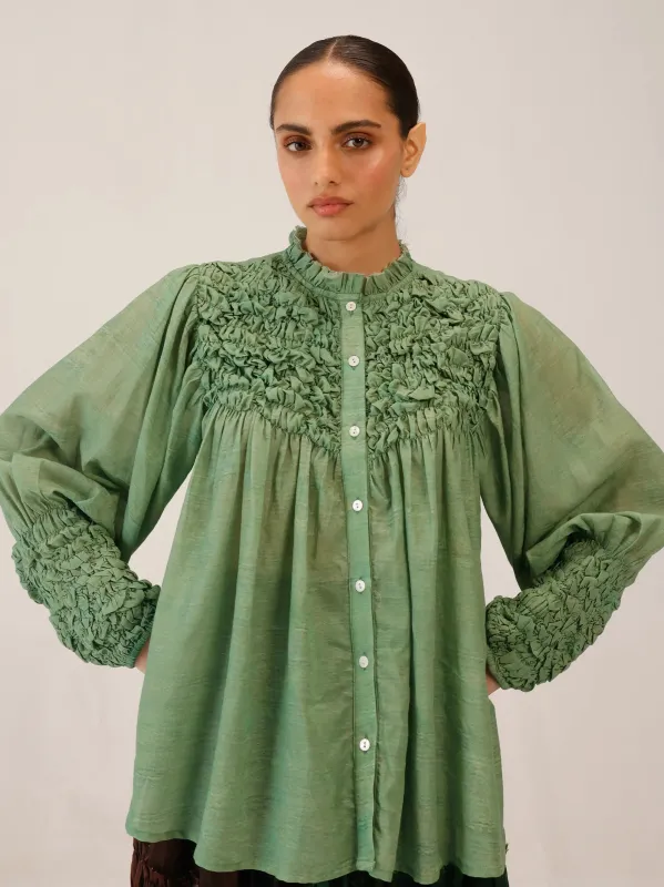 Smocked Shirt made by Cord