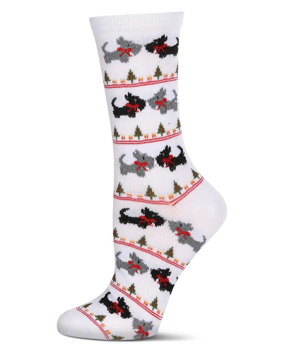Women's Christmas Scottie Dog Crew Socks sold by MeMoi