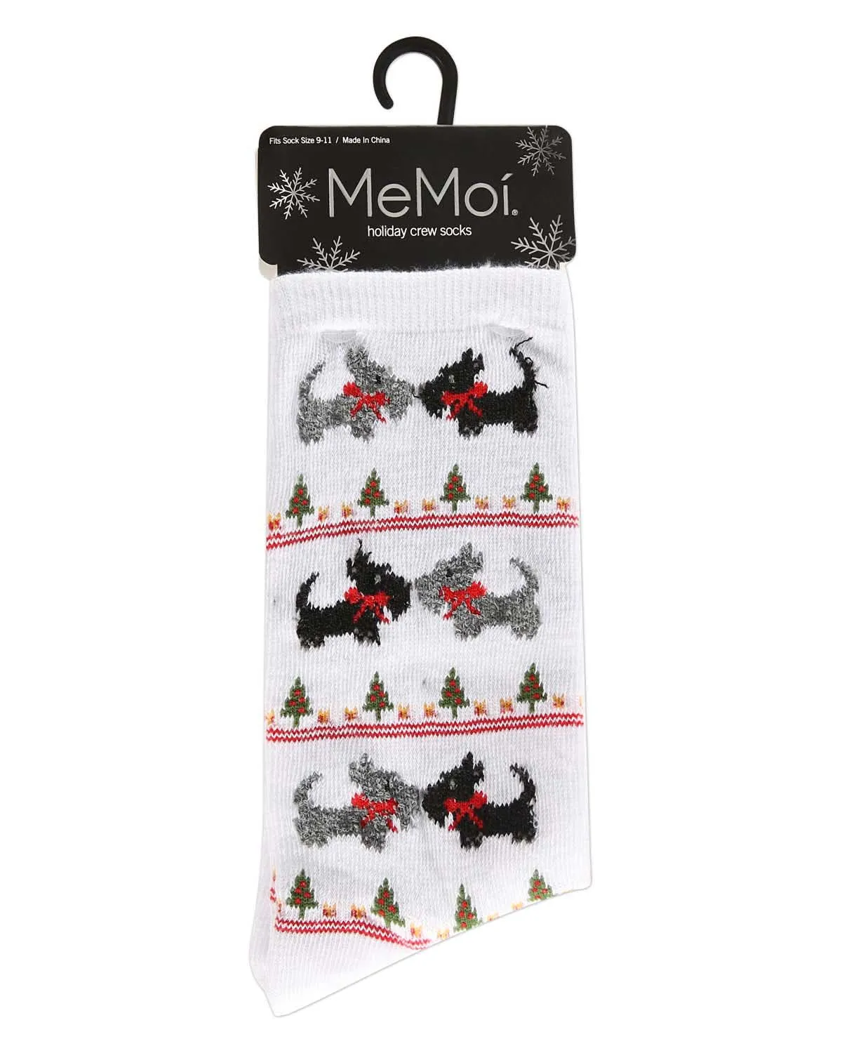 Women's Christmas Scottie Dog Crew Socks sold by MeMoi product image thumbnail 4