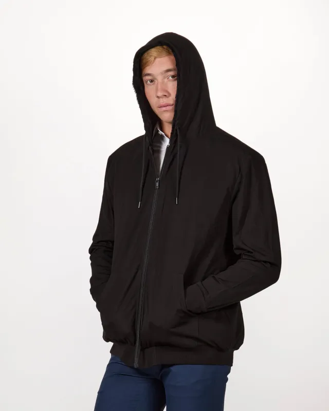 Men's Zip-Up Rayon Blend Hoodie with Faux Fur Lining - Introductory Special sold by MeMoi