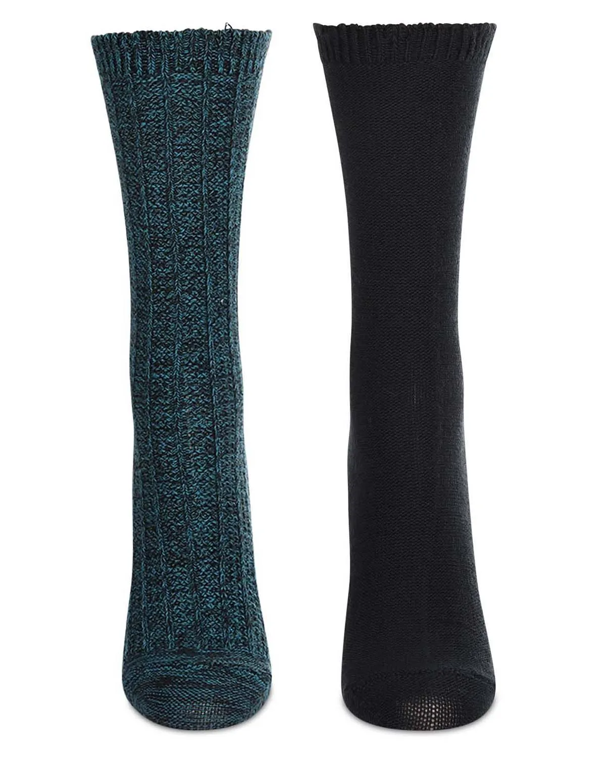 2 Pair Women's Scalloped-Cuff Cozy Knit Crew Socks sold by MeMoi product image thumbnail 2