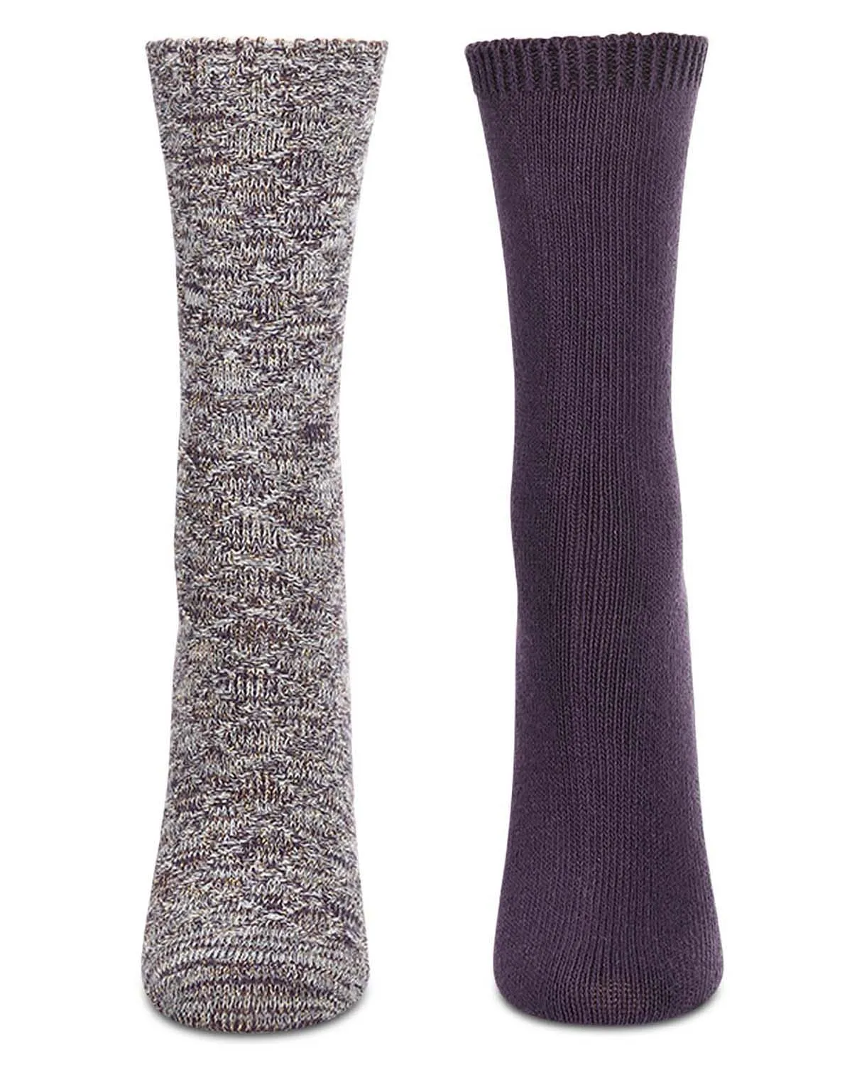 2 Pairs Women's Diamond Sparkle Cotton-Rich Crew Socks sold by MeMoi product image thumbnail 2