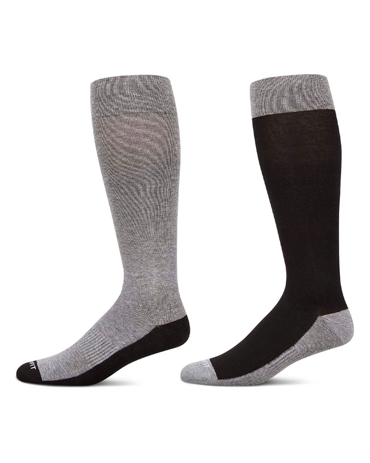 2 Pair Pack Contrast Solid Cotton Blend Graduated Compression Socks sold by MeMoi