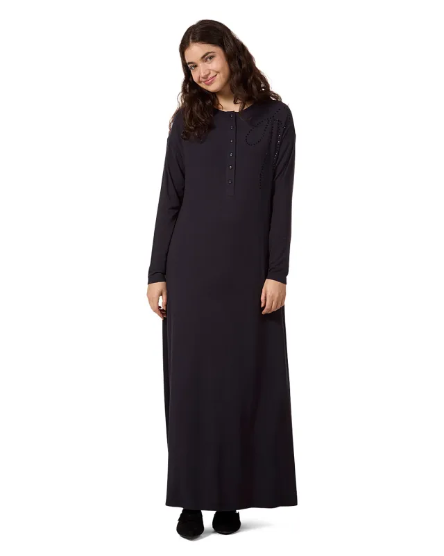 Women's Rhinestone-Bow-Trimmed Modal Blend Nightgown sold by MeMoi