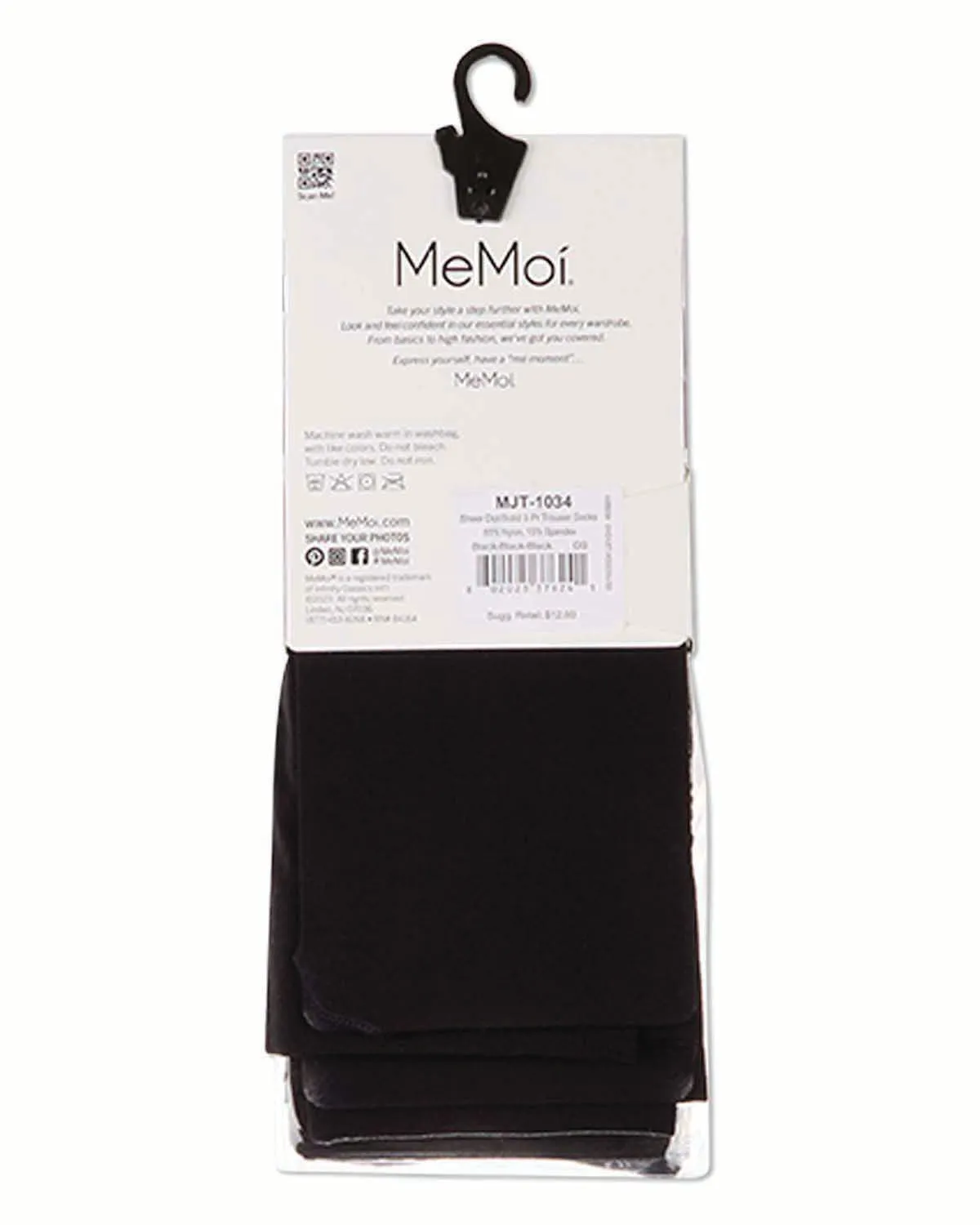 3 Pair Women's Sheer Dot and Opaque Solid Trouser Socks sold by MeMoi product image thumbnail 4