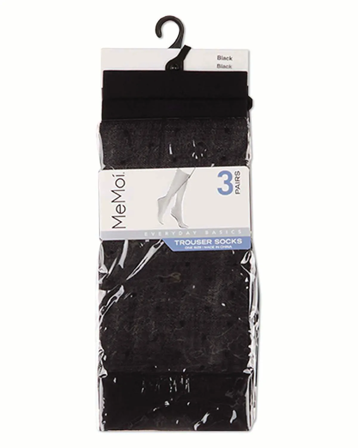 3 Pair Women's Sheer Dot and Opaque Solid Trouser Socks sold by MeMoi product image thumbnail 3