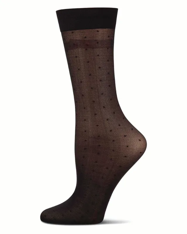3 Pair Women's Sheer Dot and Opaque Solid Trouser Socks sold by MeMoi
