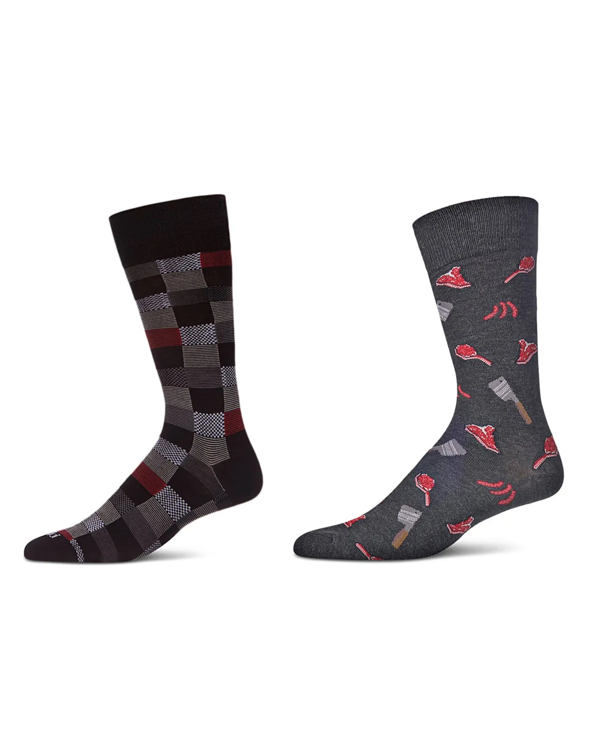 2 Pair Men's Rayon Blend Assorted Novelty Crew Socks sold by MeMoi product image thumbnail 3