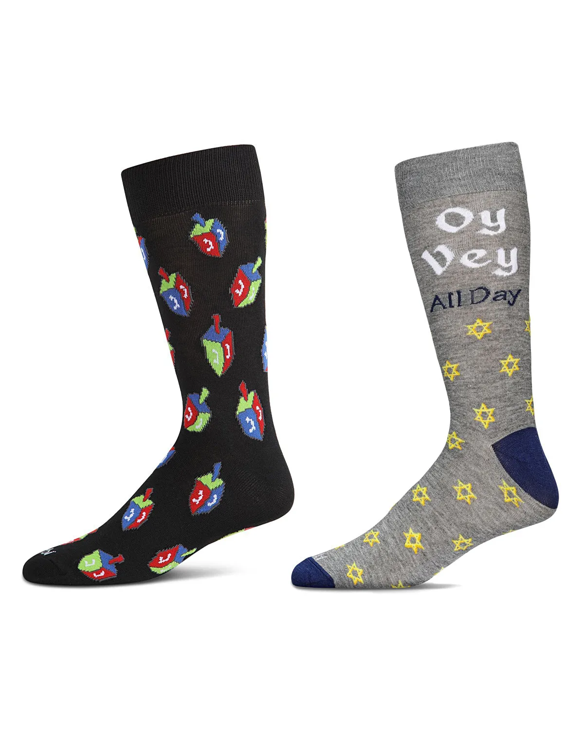 2 Pair Men's Rayon Blend Hanukkah Holiday Novelty Crew Socks sold by MeMoi product image thumbnail 3